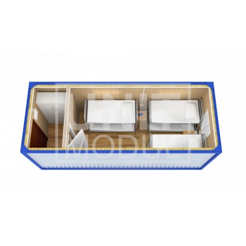 (БЖ-04) Бытовка металлическая (блок-контейнер) жилая с перегородкой