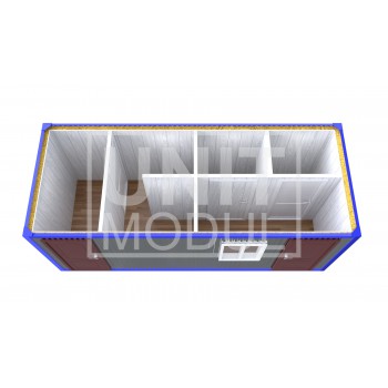 (СБ-12) Бытовка металлическая (блок-контейнер) сантехническая с тамбуром, душевой и туалетами