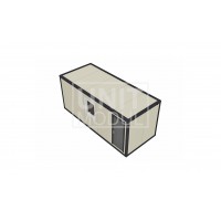 (СП-02) Бытовка металлическая (блок-контейнер) из сэндвич-панелей с тамбуром